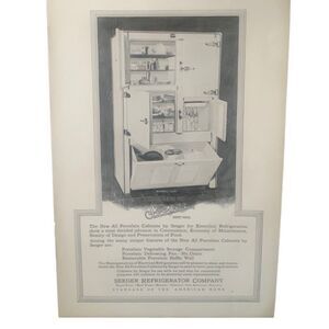 Vintage 1927 Seeger Refrigerator Porcelain Cabinet Ad Advertisement